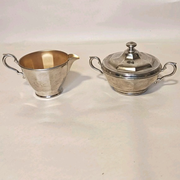Manning Bowman Other - VTG MB Means Best‎ Creamer & Lidded Sugar Bowl MCM 691 Manning Bowman Silver Pl